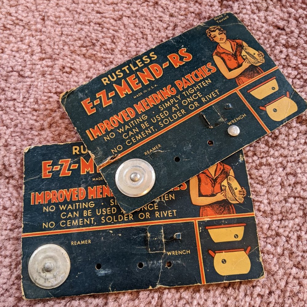 Two Vintage Rustless E-Z-Mend-RS Patches